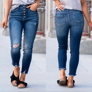 KanCan Karlianne High Rise Button Fly Skinny Denim Jeans Size 5/26 Stretch